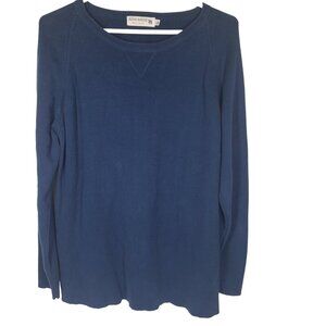 Rino Rossi Knit Sweater Blue Women's Large 100% Cotton Long Sleeve